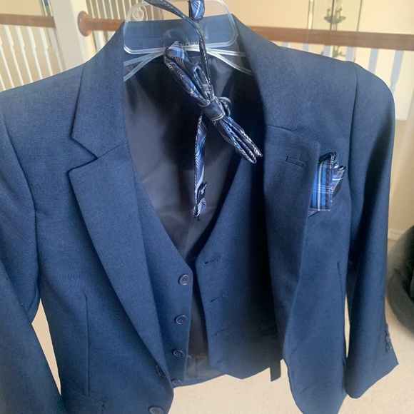 Youth XL Slim-Fit Stretch Solid Suit Jacket Blue - Picture 1 of 1